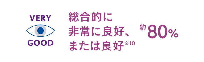 総合的に非常に良好、または良好 約80%