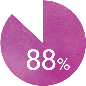 円グラフ 88%
